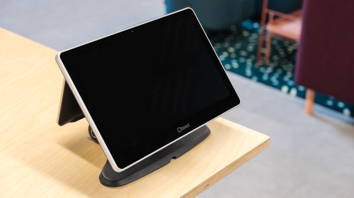 A close up image of the Toast Flex POS terminal