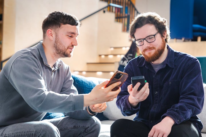 The Startups staff using the Zettle Reader 2 