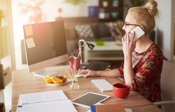 Virtual office entrepreneur working from home