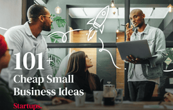 Group of people in an office brainstorming