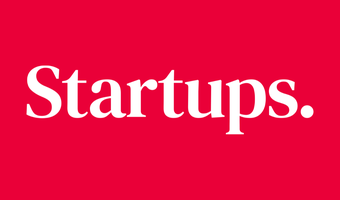 White Startups logo on red background