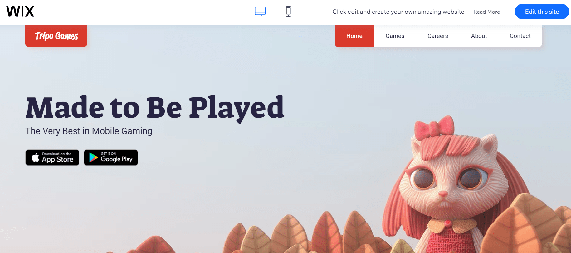 Wix gaming website template preview
